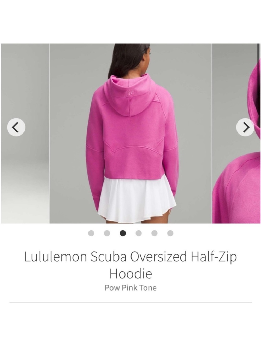 Lululemon Scuba Hoodie Pow Pink Tone XS S Bright Pink Half-Zip Hoodie XS/S - Picture 3 of 12